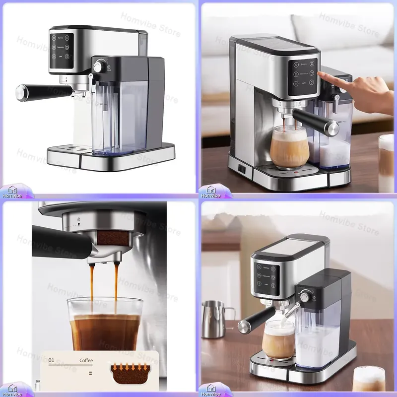 Home Barista - RVS Espressoapparaat 20 Bar, draagbaar en