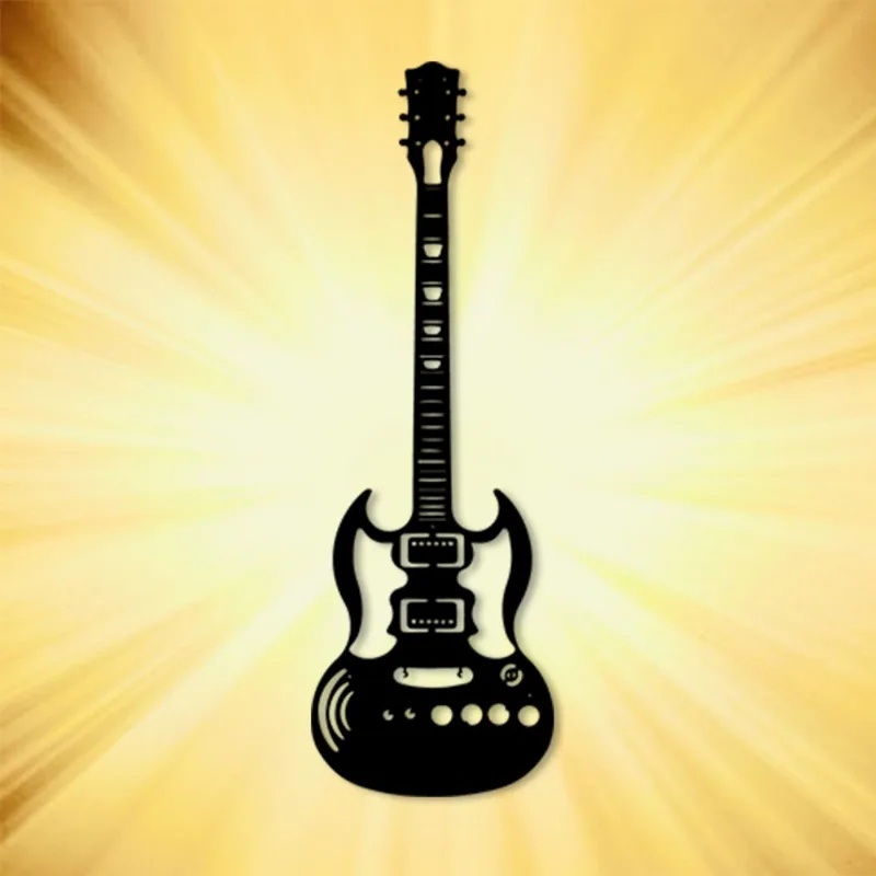 Home Bar Lounge - Merk 3D Metalen Gitaar Muurkunst IJzeren