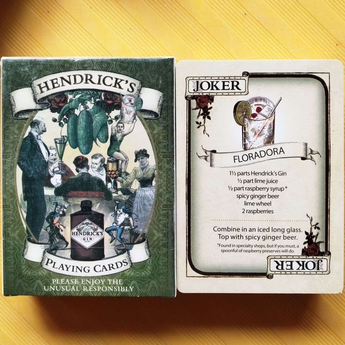 Cocktail Recipe Book - Hendrick's Gin speelkaarten - ongewone verzamelaarskaarten