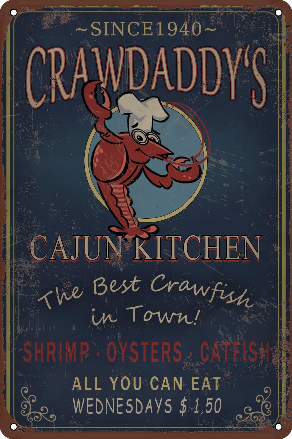 Home Bar And Kitchen - Beat Crawfish Crawdaddy's Cajun Kitchen metalen