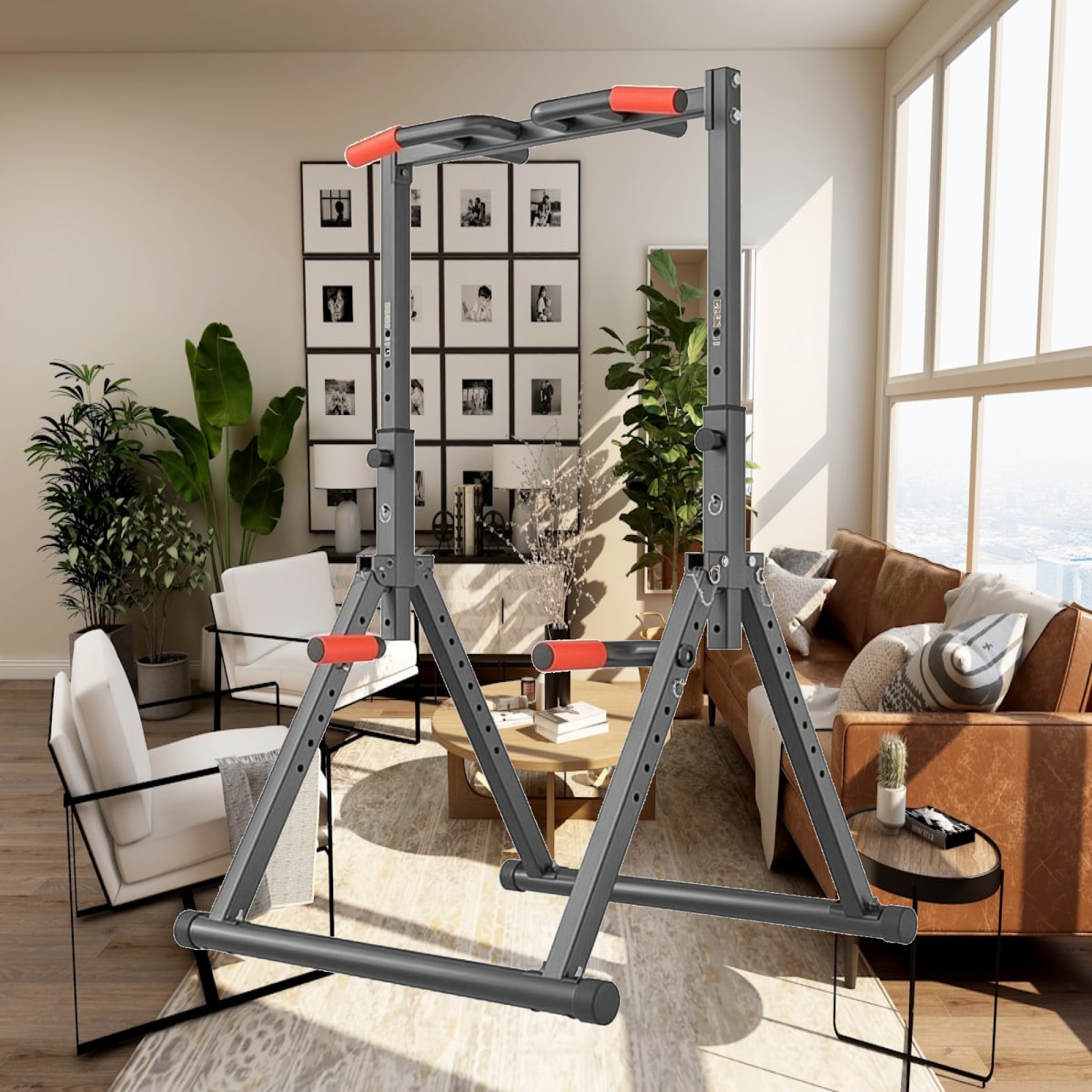 Home Bar And Gym - Verstelbare kindertrekstang met schuimhandvat, stevig fitnessapparaat