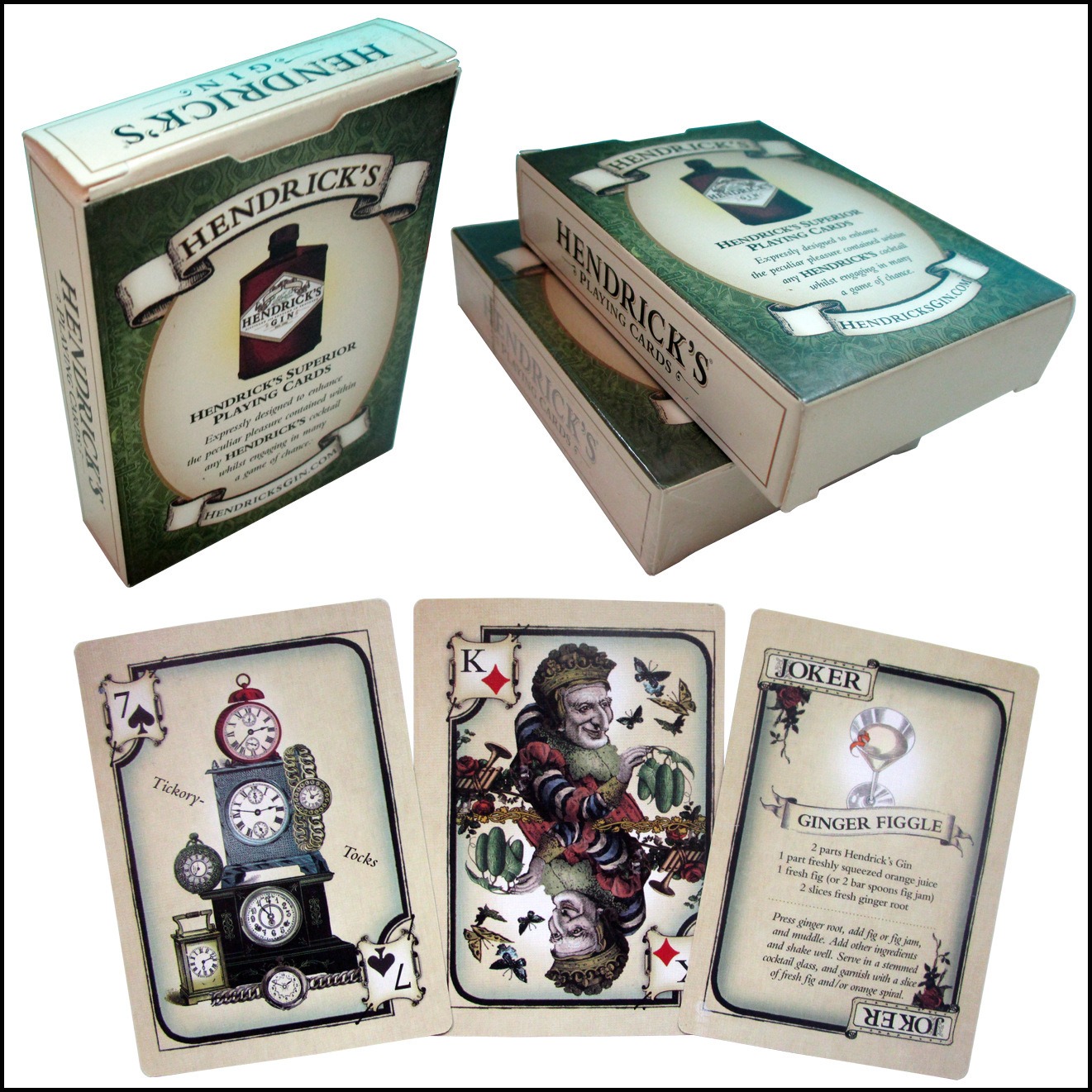Hendrick's Gin speelkaarten 9* - Cocktail Recipe Book recensie en prijs