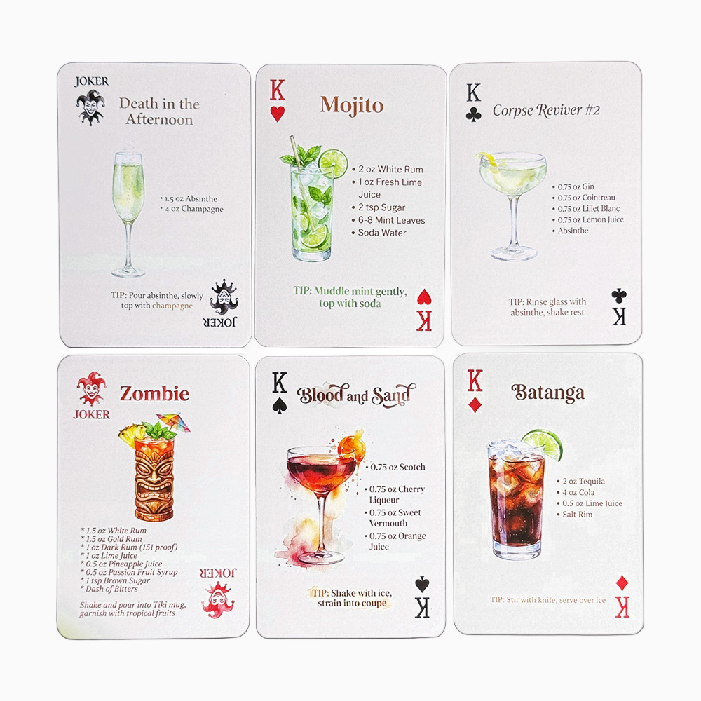 54-kaarten deck met originele  - Cocktail Recipe Book recensie en prijs