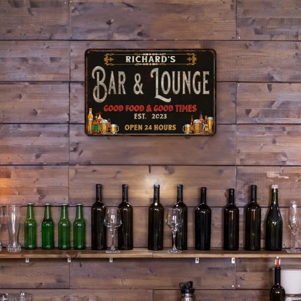 Op maat gemaakt metalen bord v - Home Bar Lounge recensie en prijs