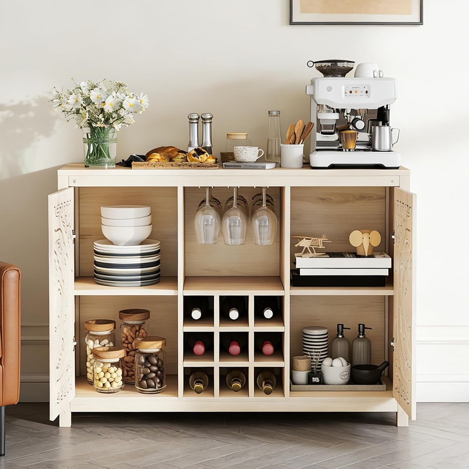 Houten bar kast met verstelbaa - Home Bar And Cabinet recensie en prijs