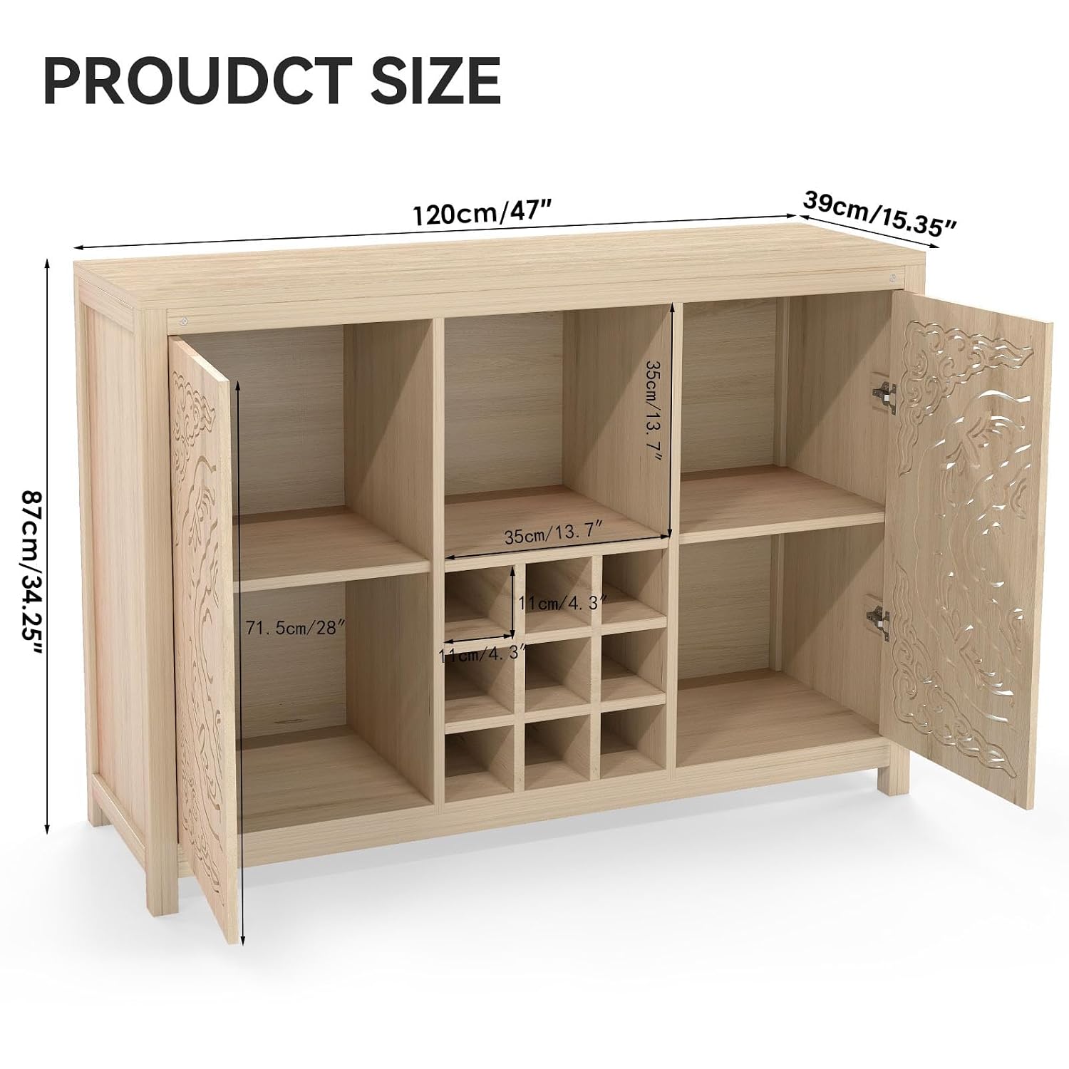 Houten bar kast met verstelbaa - Home Bar And Cabinet recensie en prijs