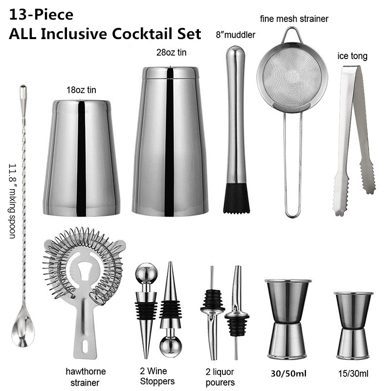 13 Stks/set Rvs Cocktail Shake - Boston Shaker Set recensie en prijs