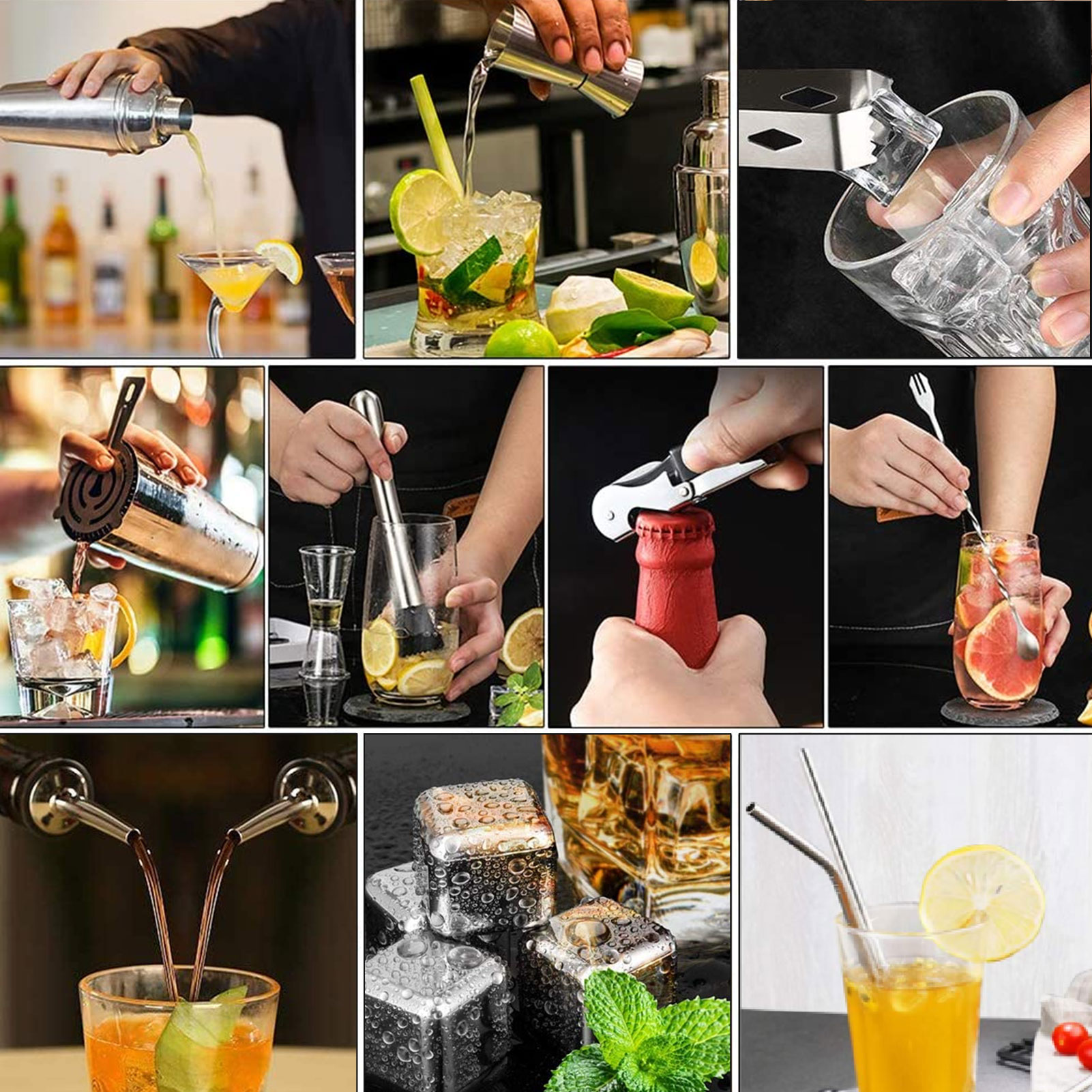 Cocktail Maken Set Shaker Rvs  - Cocktail Recipe Book recensie en prijs
