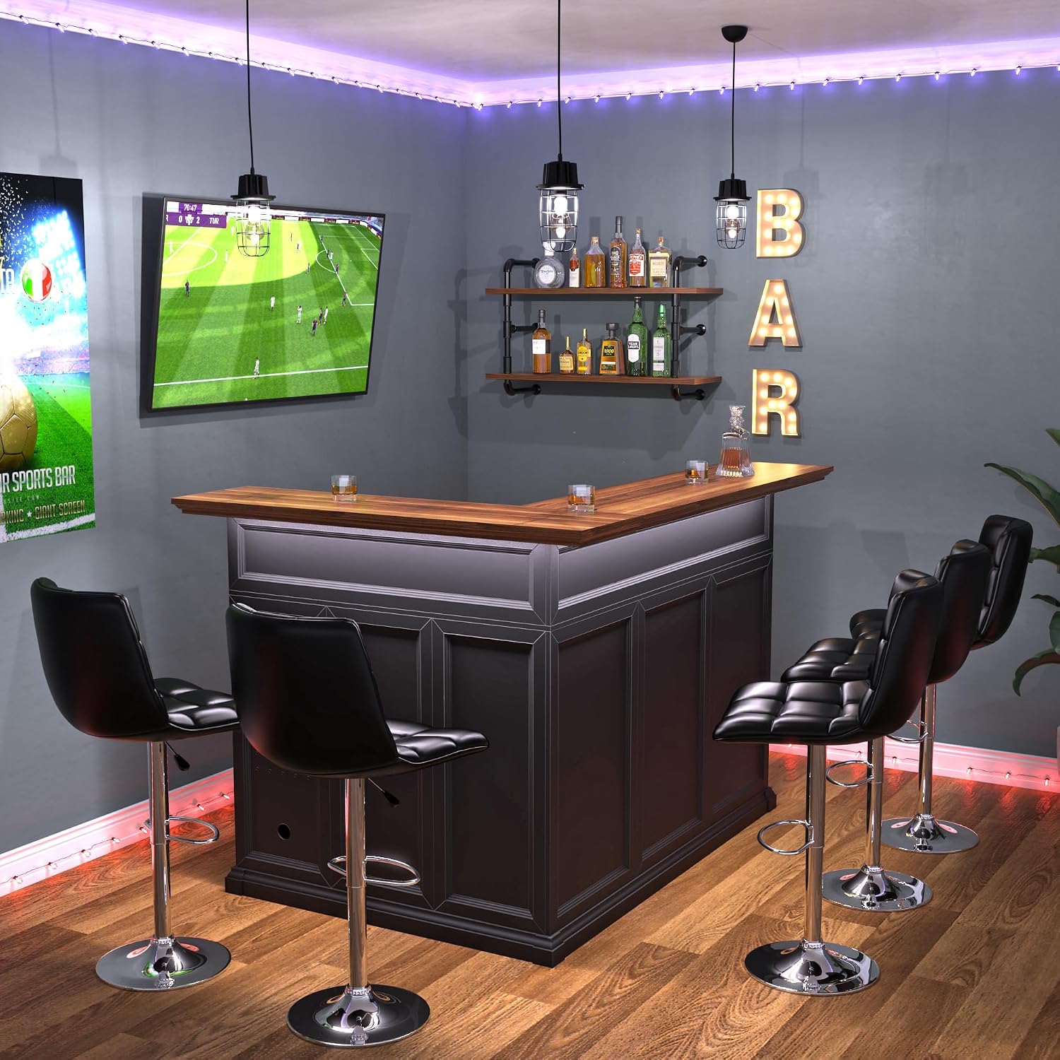 L-vormige thuiskast met koelka - Home Bar And Cabinet recensie en prijs